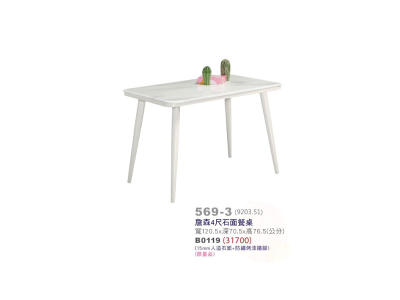 2025 詹森4尺石面餐桌