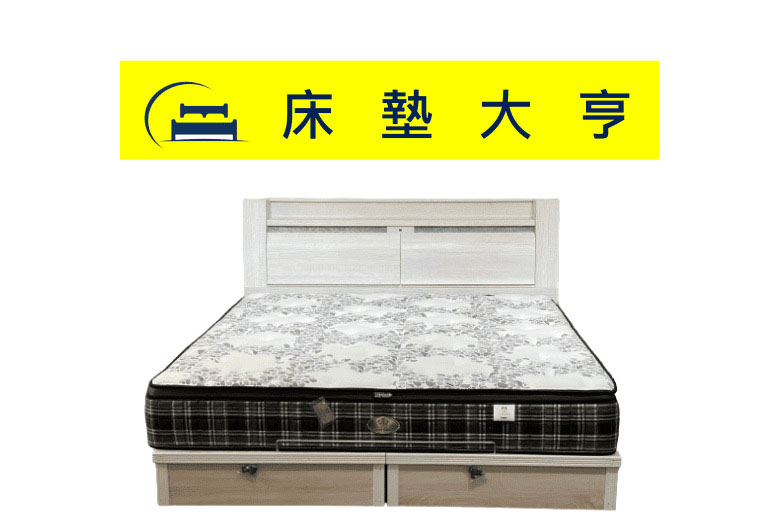 艾思尼6尺床頭+三分檔床底(白梧桐)不含床墊
