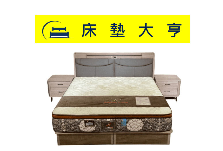 威尼斯灰橡色6尺床頭+3分底(不含床墊)